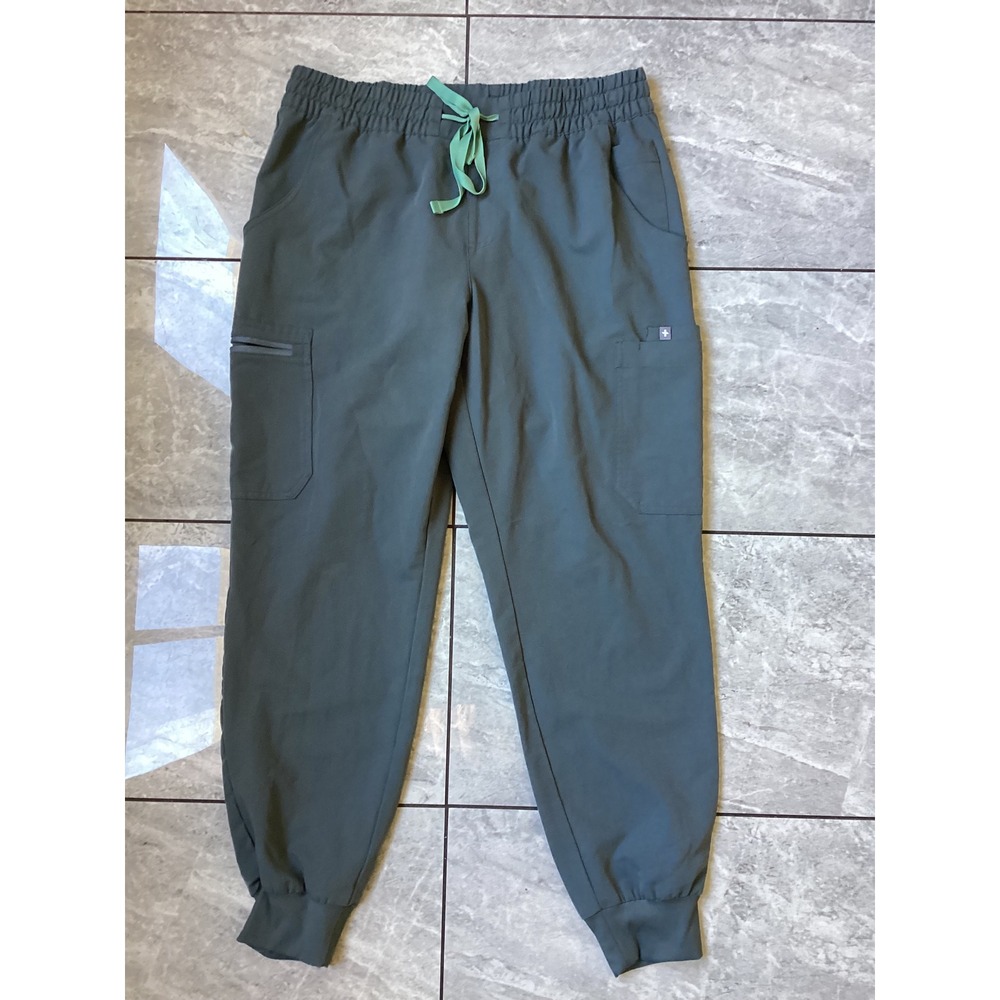 FIGS Technical Collection Zamora Jogger Scrub Pants Women Large Green 1001101